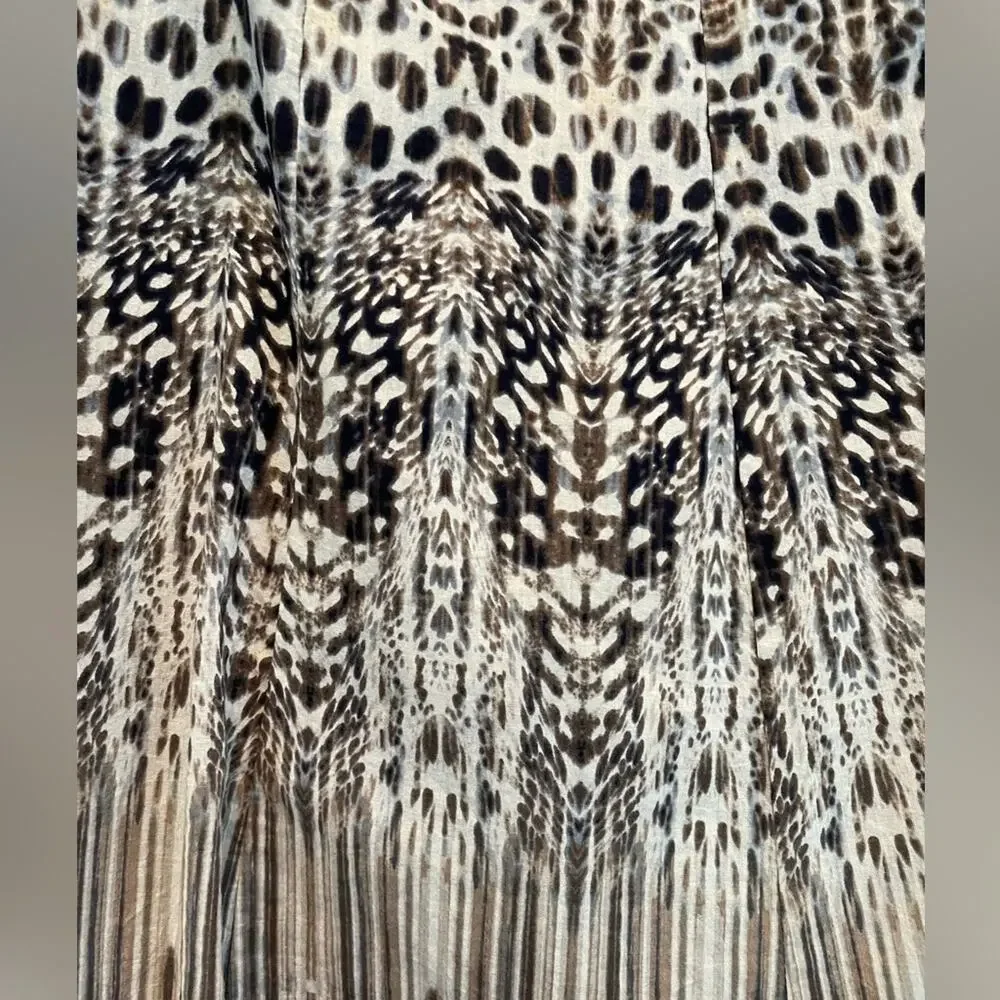 Liz Claiborne Mixed Pattern 100% Cotton MIDI A-Line Skirt size 8 - Picture 8 of 9